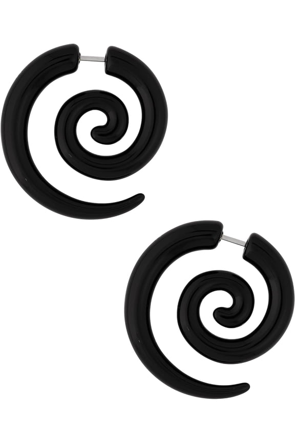 Spiral Earrings, Black Earrings, Goth Earrings, Gothic Earrings, Boho Earrings, Earrings, Jewelry Gift for Women