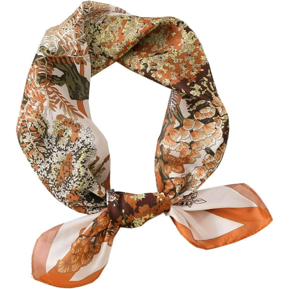 CAILDANL Square Silk Feeling Scarf Medium Satin Hair Scarf Bracelet Gift For Women 27.5 × 27.5 inches