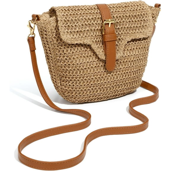CAILDANL Straw Bag Beach Purse Summer Purses for Women Vacation Handbags Woven Crossbody Bags