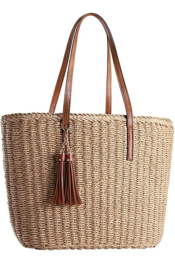 Straw Bags For Women | M Size Travel Straw Totes Bag Woven Summer Handmade Shoulder Bag Handbag
