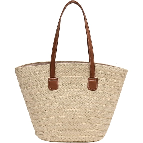 CAILDANL Straw Beach Bag, Summer Straw Handbags for Women TrendyStraw Purses Woven Tote Bag for Travel Vacation