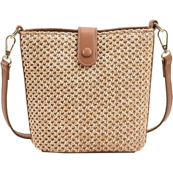 CAILDANL Straw Beach Bags For Women Rattan Purse Summer Straw Cross-body Bag Raffia Handbag Purses Shoulder Bag Small Bucket Bag 2025