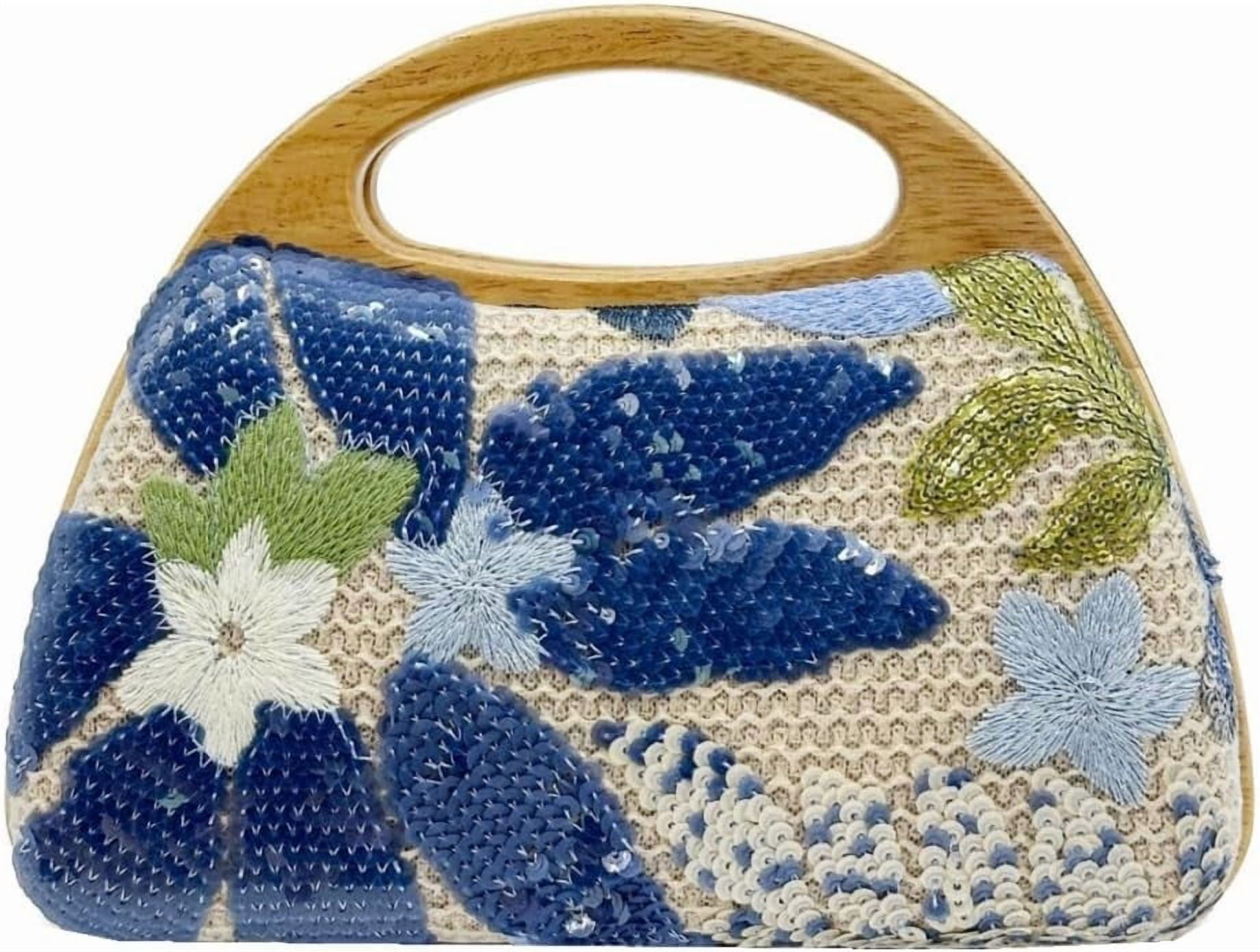 CAILDANL Straw Clutch Handbags Women Beach Crossbody Hand-woven Summer Purse Wallet Top handle Evening Bag for Wedding Party