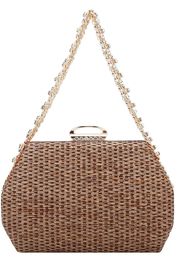 Straw Clutch Purses for Women Summer Trendy Rattan Beach Bags Wicker Woven Party Wedding Evening Handbags