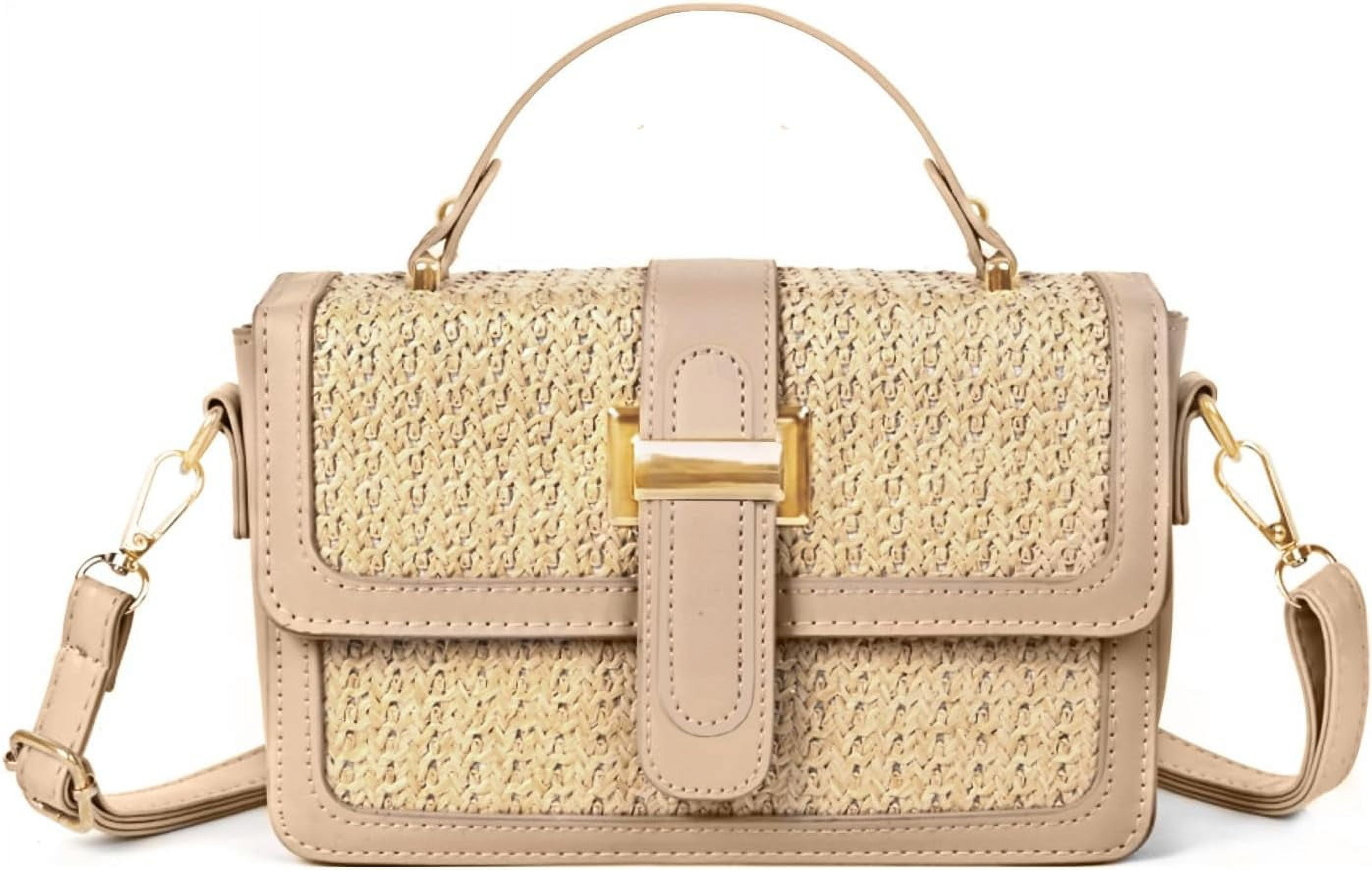 CAILDANL Straw Crossbody Bags for Women Summer Straw Clutch Bag Woven Beach Purse Vacation Handbags