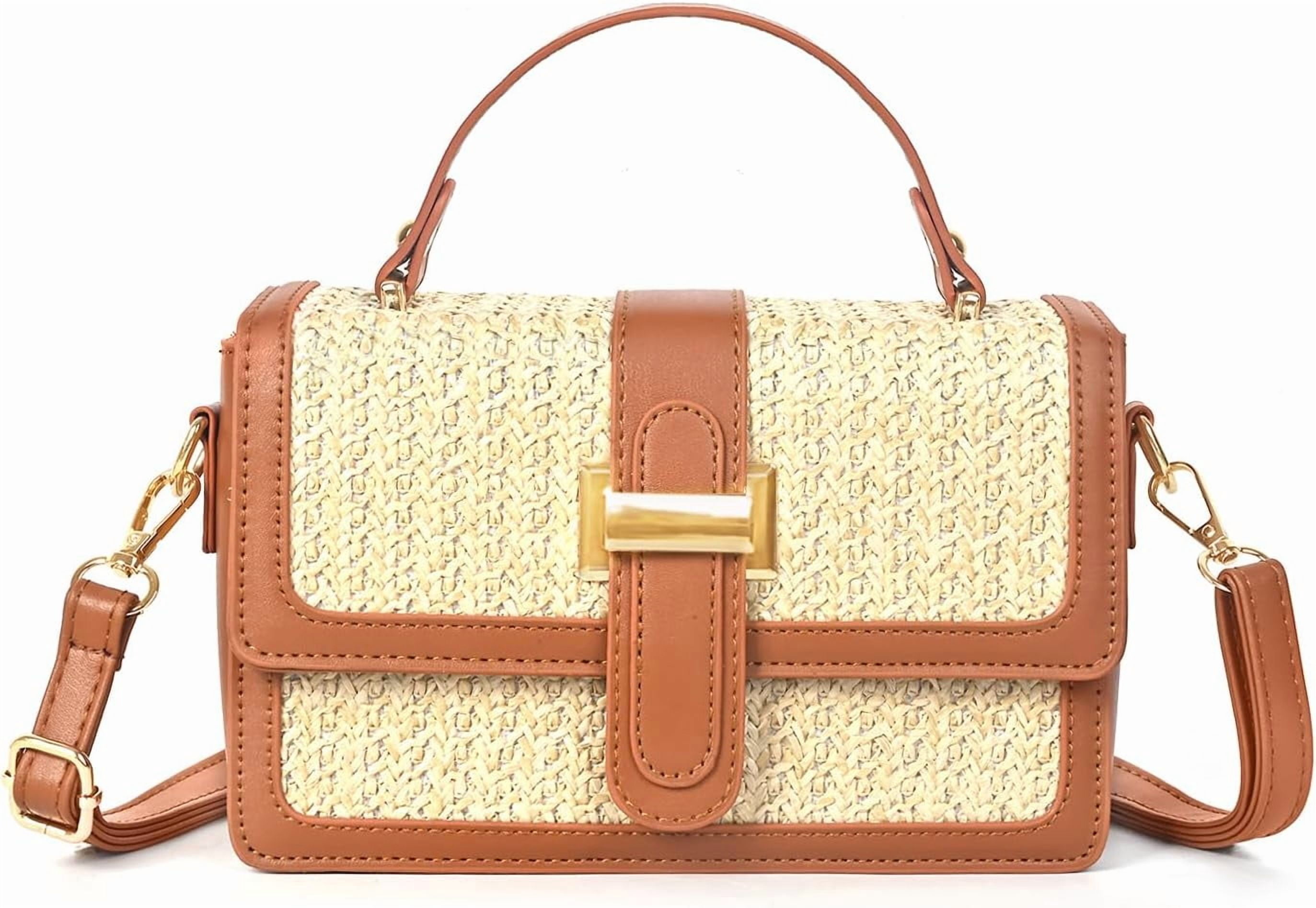 CAILDANL Straw Crossbody Bags for Women Summer Straw Clutch Bag Woven Beach Purse Vacation Handbags