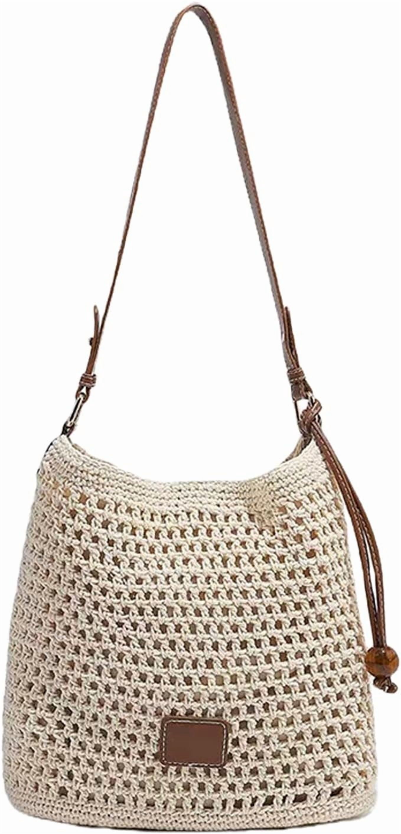 CAILDANL Summer Knitted Shoulder Bag bags for 2025, Bohemian Hobo Beach bag Casual Designer Purse for Women