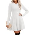 thumbnail image 1 of CAILDANL Sweater Dress for Women Fall 2025 Long Sleeve Crew Neck Ribbed Knit Fit and Flare A-Line Dresses, 1 of 2