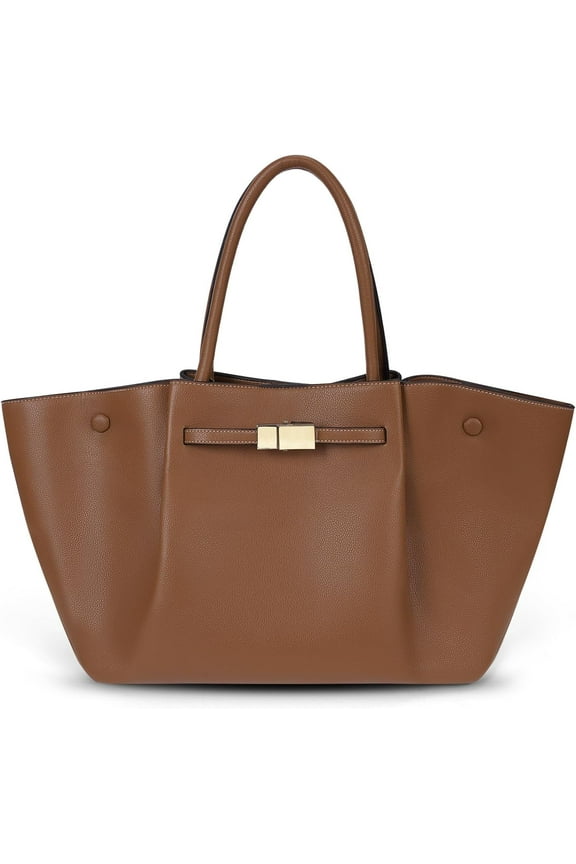 Tote Bag Faux Leather Work Bag for Women Soft Grained Leather Top Handle Bag Trendy Luxury Hobo Handbag Purse