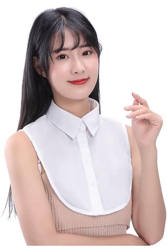 Turtleneck Fake Collar Embroidery Style Detachable Collar Blouse False Faux Collar for Women Girls