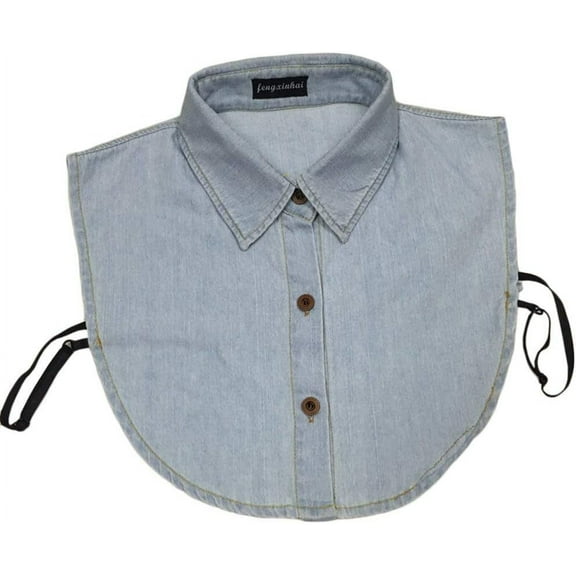 CAILDANL Unisex Stylish Solid Color Detachable Half Shirt Blouse Fake Collar Denim Cotton Faux Collar Dickey Collar