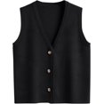 thumbnail image 1 of CAILDANL Vest Tops for Women 2025 Fall Outfits Striped Sweaters Button Up Casual Shirts Blouses Jacket Fashion Clothes, 1 of 2