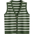 thumbnail image 1 of CAILDANL Vest Tops for Women 2025 Fall Outfits Striped Sweaters Button Up Casual Shirts Blouses Jacket Fashion Clothes, 1 of 2