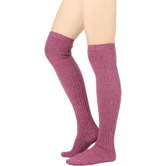 CAILDANL Winter Cozy Cable Knit Over The Knee High Boot Socks