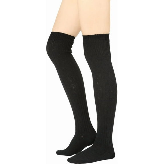 CAILDANL Winter Cozy Cable Knit Over The Knee High Boot Socks