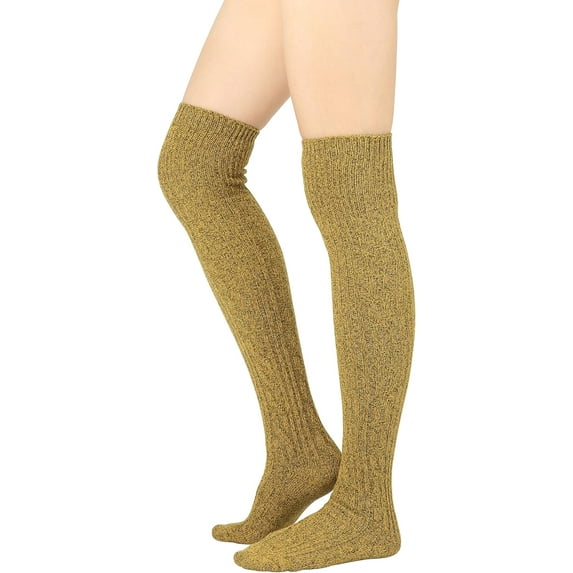 CAILDANL Winter Cozy Cable Knit Over The Knee High Boot Socks