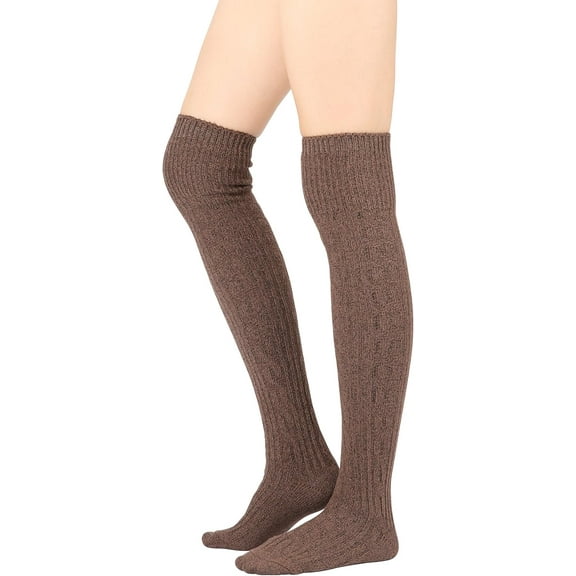 CAILDANL Winter Cozy Cable Knit Over The Knee High Boot Socks
