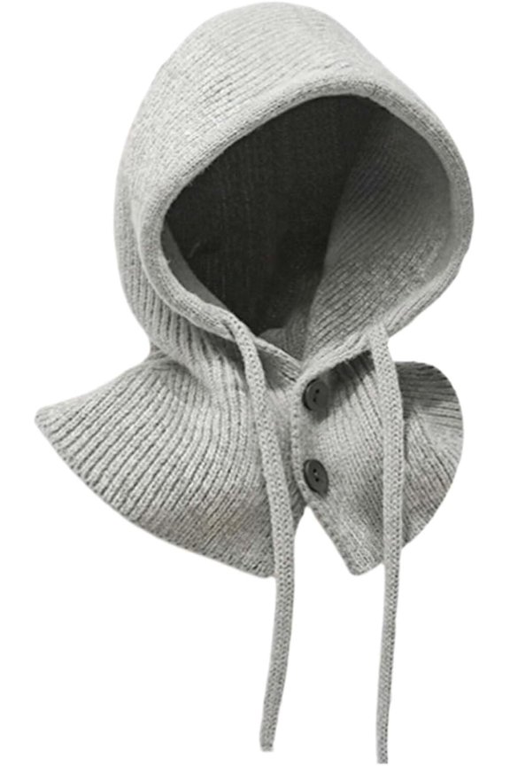 Winter Hats for Women Men,Warm Knitted Hat Wool Blend Hooded Scarf Hat for Women Balaclava Hat Snood Collar