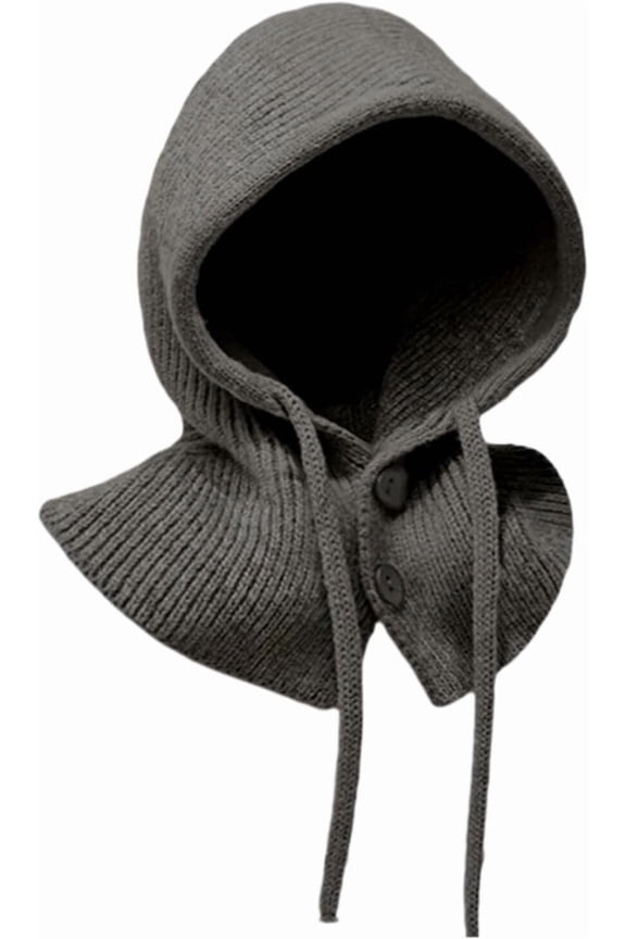 Winter Hats for Women Men,Warm Knitted Hat Wool Blend Hooded Scarf Hat for Women Balaclava Hat Snood Collar