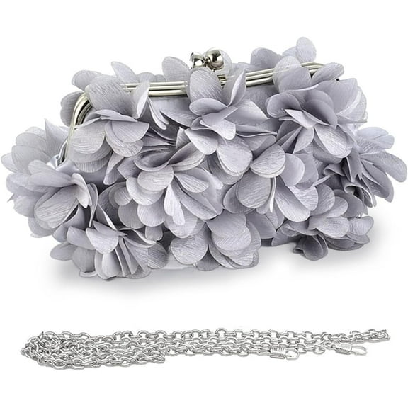 CAILDANL Women Elegant Evening Purse, Small Floral Clutch Bag with Detachable Chain for Wedding, Party, Prom