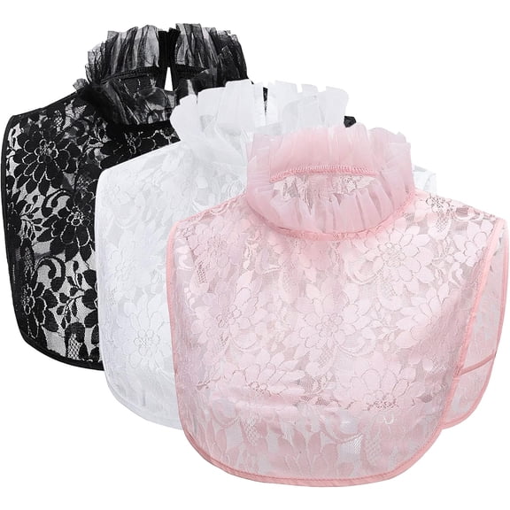 CAILDANL Women Lace Fake Collar, Detachable Half Shirt for Dress, False Dickey Collar for Sweater Blouse