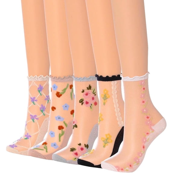CAILDANL Women Sheer Socks Sheer Ankle Socks for Women and Girls