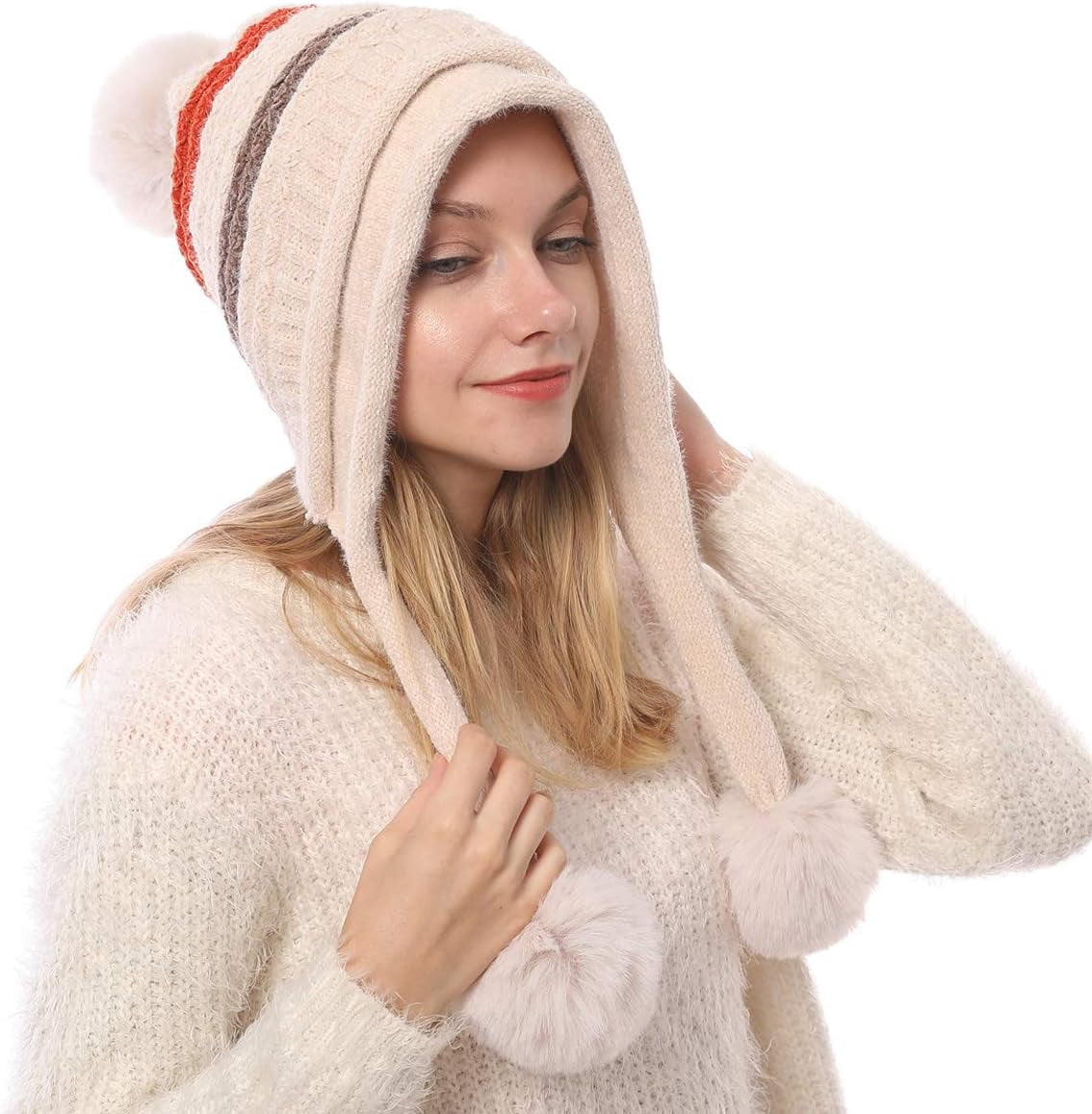 CAILDANL Women Winter Peruvian Cover Ears Beanie Hat Ear  display picture 3