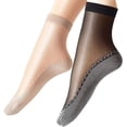 thumbnail image 1 of CAILDANL Women's 6 Pairs Silky Anti-Slip Cotton Sole Sheer Ankle High Tights Hosiery Socks Reinforced Toe, 1 of 7