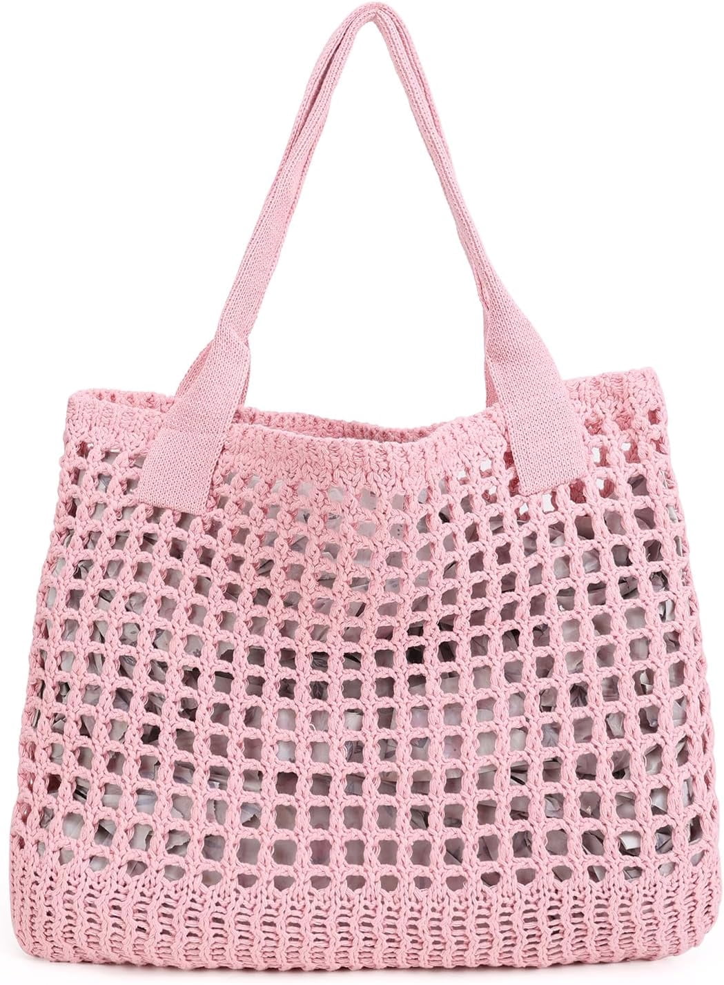 CAILDANL Women's Beach Tote Bag, Crochet Knit Hollow Design, Stylish Tote for Beach,Travel and Everyday Use Aesthetic Handbag