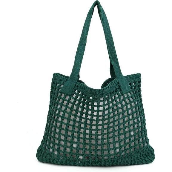 CAILDANL Women's Beach Tote Bag, Crochet Knit Hollow Design, Stylish Tote for Beach,Travel and Everyday Use Aesthetic Handbag