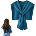 thumbnail image 1 of CAILDANL Women's Fashion Sweater Knitted Shawl Knitted Knotted Shawls Khaki Sweater Shawl Air-Conditioned Room Shawl, 1 of 9