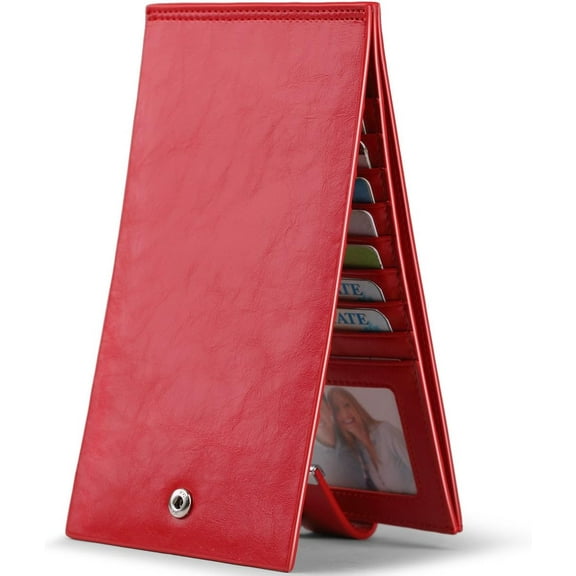 CAILDANL Women's Genuine Leather Credit Card Holder RFID Long Zipper Purse Wallet