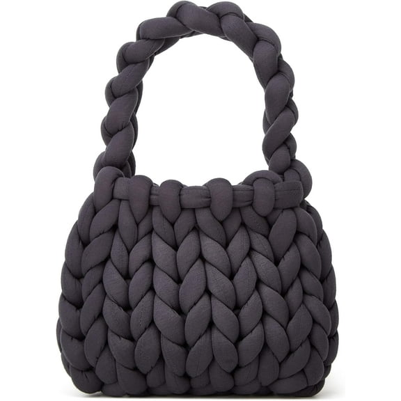 CAILDANL Women's Knit Clutch Bag Handmade Woven Polyeater Knit Satchel Purse Handbag Shoulder Solid Color Bag