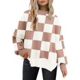 thumbnail image 1 of CAILDANL Women's Oversized Batwing Sweaters 2025 Fall Outfits Trendy Crewneck Knit Side Slit Fashion Pullover Tops, 1 of 2