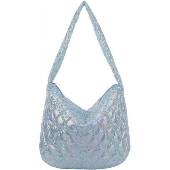 CAILDANL Women's Quilted Shoulder Bag Padded Tote Bag Large Capacity Hobo Purse Lightweight Nylon Padding Handbag