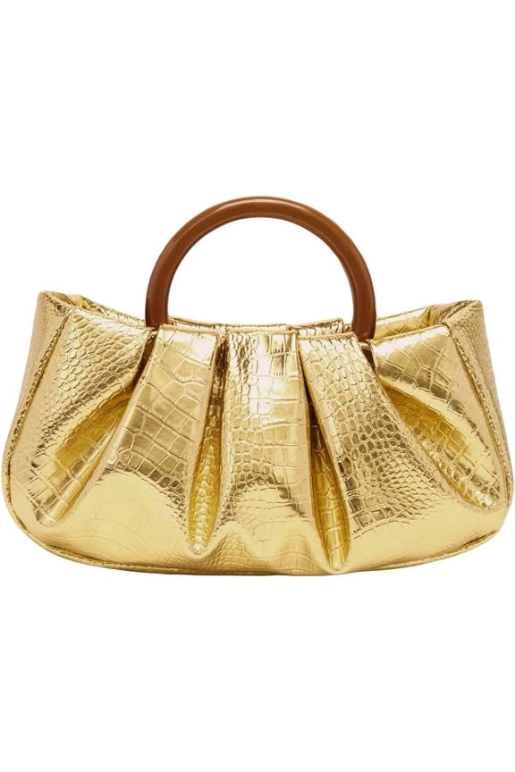 Women's Ruched Small Handbag Clutch Purse Dumpling Pouch Bag