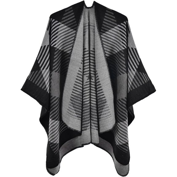 CAILDANL Women's Shawl Wraps Open Front Poncho Cape Oversized Sweaters Casual Cardigan Shawls for Fall Winter