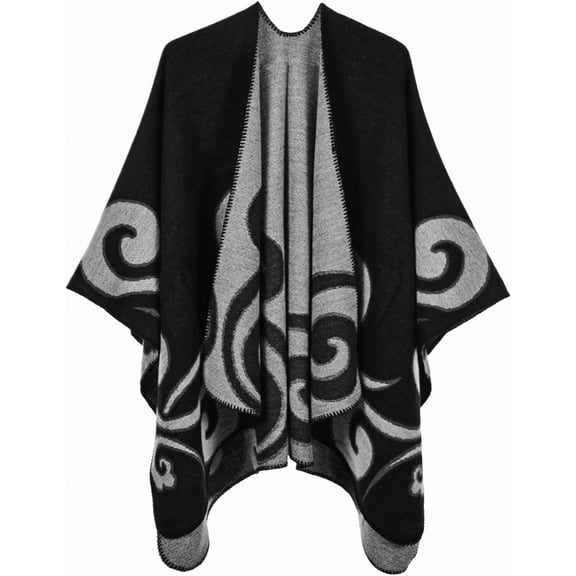 CAILDANL Women's Shawl Wraps Open Front Poncho Cape Oversized Sweaters Casual Cardigan Shawls for Fall Winter