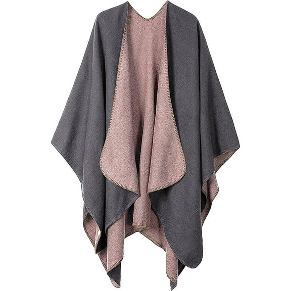 CAILDANL Women's Shawl Wraps Open Front Poncho Cape Oversized Sweaters Casual Cardigan Shawls for Fall Winter