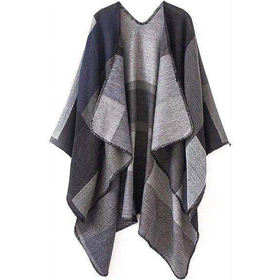 CAILDANL Women's Shawl Wraps Open Front Poncho Cape Oversized Sweaters Casual Cardigan Shawls for Fall Winter