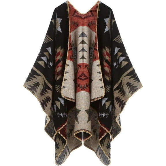 CAILDANL Women's Shawl Wraps Open Front Poncho Cape Oversized Sweaters Casual Cardigan Shawls for Fall Winter