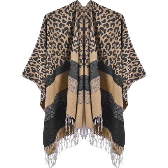 CAILDANL Women's Shawl Wraps Open Front Poncho Cape Oversized Sweaters Casual Cardigan Shawls for Fall Winter