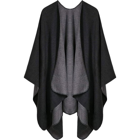 CAILDANL Women's Shawl Wraps Open Front Poncho Cape Oversized Sweaters Casual Cardigan Shawls for Fall Winter