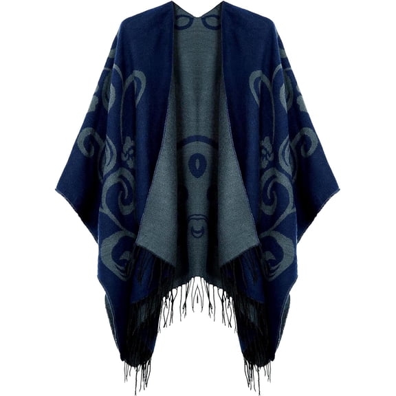 CAILDANL Women's Shawl Wraps Open Front Poncho Cape Oversized Sweaters Casual Cardigan Shawls for Fall Winter