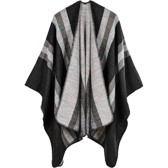 CAILDANL Women's Shawl Wraps Open Front Poncho Cape Oversized Sweaters Casual Cardigan Shawls for Fall Winter