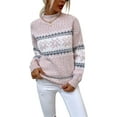 thumbnail image 1 of CAILDANL Women’s Snowflake Sweater Casual Long Sleeve Knitted Pullover Sweaters Crewneck Loose Jumper Tops, 1 of 2