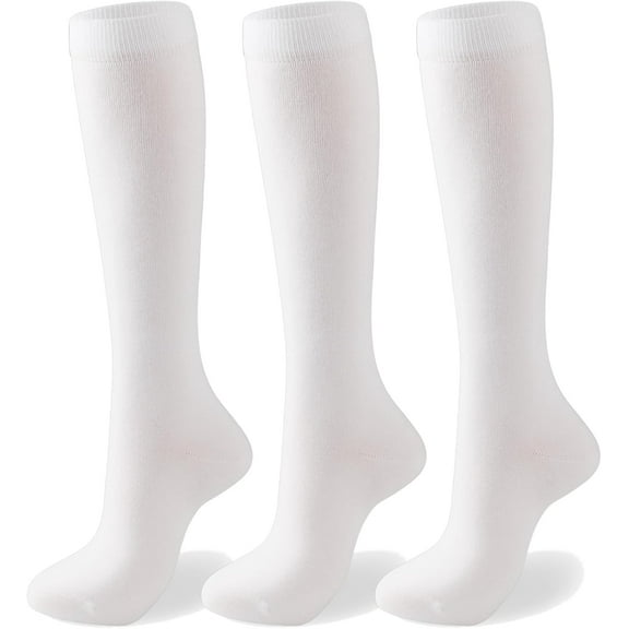 CAILDANL Women's Soft Combed Cotton Knee High Long Socks Seamless Toe Black White Gray Navy Blue