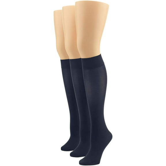 CAILDANL Women's Soft Opaque Knee High Socks (Pack of 3)