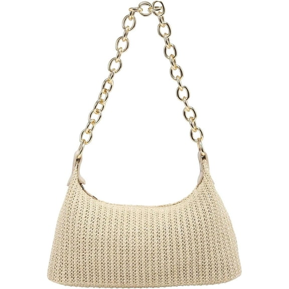 CAILDANL Women's Straw Woven Shoulder Bag Tote Handbag Summer Beach Purse