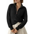 thumbnail image 1 of CAILDANL Women's Sweaters 2025 Fall Winter Quarter Zip Casual Ribbed Cable Knit Pullover, 1 of 2
